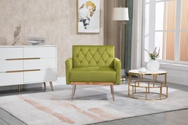 Accent Chair Leisure Single Sofa with Rose Golden Feet - Olive Green - £145.65 GBP