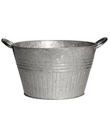 Tub Planter With Handles, Round, Galvanized Metal, 12-In. - €37,64 EUR