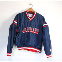 Vintage Kids Cleveland Indians Baseball Stater Pullover Jacket Large - £28.88 GBP