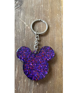 Disney Inspired Mickey Mouse Head Resin Keychain Purple Glitter 2” - €9,74 EUR