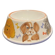 Vtg. Mesa International Dog Bowl Handcrafted Hungary Puppy Pottery Pet Food Dish - £15.82 GBP