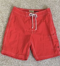 J CREW 7.5&quot; Men&#39;s FIRE RED The Original Longboard Size 30 Swim Board Shorts - $33.99