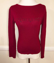 Iceberg Designer Red Bling Logo Lightweight Long Sleeve Sweater Size S S... - £29.86 GBP
