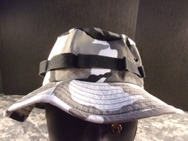 HAT SUN HOT WEATHER TROPICAL VENTED BOONIE BLACK &amp; WHITE CAMOFLAUGE SMALL - £17.45 GBP