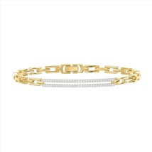 14k Yellow Gold Diamond Bar Bracelet Fancy Link Chain 0.25cttw - £812.80 GBP