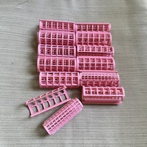 Vintage Lot of 12 Pink Plastic Snap-On Hair Curler Rollers - £7.92 GBP