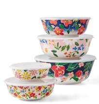 Member&#39;s Mark ~ Ten (10) Piece Nesting Bowl Set ~ Melamine ~ Multicolored Floral - £41.86 GBP