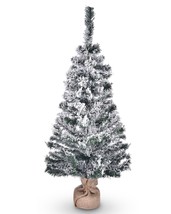3 Ft Artificial Mini Christmas Tree Home Holiday Decoration Flocked Snow - $55.99