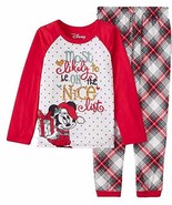 Disney Minnie Mouse Girl&#39;s On The Nice List Christmas Holiday Pajama Set - $347.56 MXN