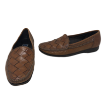 Bragano Mens Woven Loafers Slip on Brown Leather Italy 06175  Size 9.5 M - $26.73