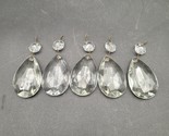Five (5) Vintage Crystal 2-Piece Teardrop Faceted Glass Chandelier Lamp ... - $14.84