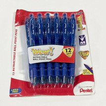 NEW Pentel 12-pack WOW! Retractable 1.0mm Ballpoint Pens BLUE Ink BK440BP12C - £9.92 GBP