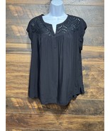 Daniel Rainn Kiara Eyelet Blouse Short Sleeves Lightweight Black XL Tuni... - $314.72 MXN Daniel Rainn Kiara Eyelet Blouse Short Sleeves Lightweight Black XL Tuni... - $314.72 MXN