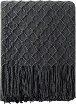 Ntbay Acrylic Knitted Throw Blanket, 51 X 67 Inches, Dark Grey, And Sofas. - $39.96