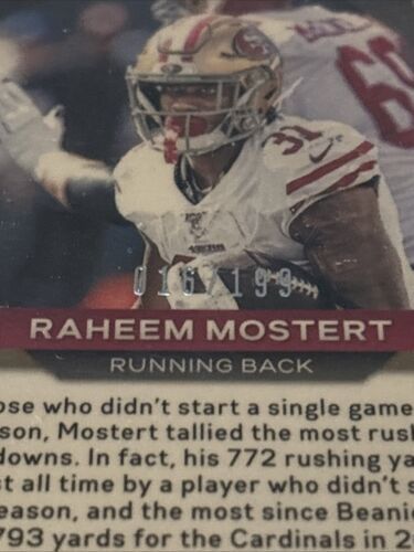 2020 Prizm Raheem Mostert #284 Blue Shimmer Parallel 186 Of 199 Dolphins Item image 3