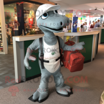 Gray Loch Ness Monster mascot costume character dressed with a Capri Pants and M - $1,219.00