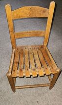 VTG Childs Ladder Back Slat Seat Wood Chair Antique Classic - $149.99