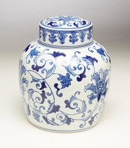 AA Importing 59779 9 Inch Blue &amp; White Ginger Jar - £66.77 GBP