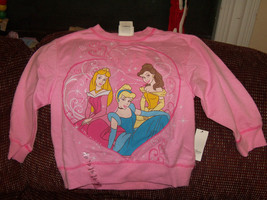 Disney Store Princess Pink Sweat Shirt Size 2/3 Girl&#39;s NEW LAST ONE - $17.52