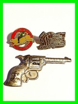 Vintage Old Tin WESTERN Revolver Pistol, Enamel Bull Rider Cowboy, Live Stock... - £11.96 GBP