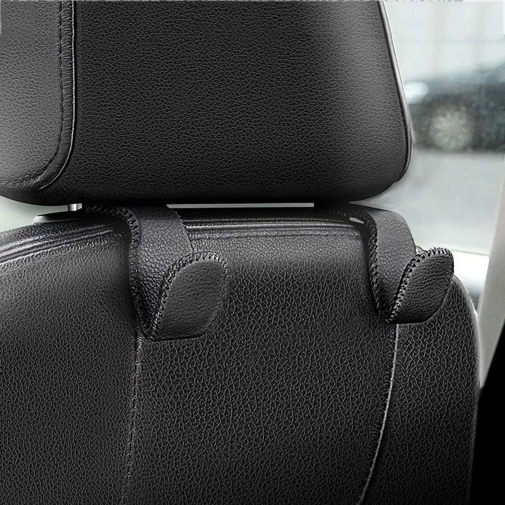 2Pcs Car Seat Headrest Hooks Hidden Leather Storage Holder Stainless Steel - £11.00 GBP+