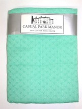 Casual Park Manor Tablecloth Aquamarine Diamond 60&quot; X 84&quot; Rectangular New Home - £28.45 GBP