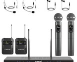 Wireless Microphone System, 4-Channel Wireless Mic Set With Handheld/Bod... - $383.99