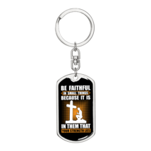 Your Strength Lies Cross Stainless Steel or 18k Gold Premium Swivel Dog Tag Key - £29.91 GBP+