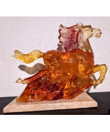 MURANO STYLE AMBER YELLOW GLASS/CRYSTAL COMPOSITE HORSE SCULPTURE - EXCE... - €209,41 EUR