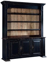 Cabinet European Welsh Solid Wood Blackwash Dark Rustic Pecan Shelves 3–Door - £3,710.81 GBP