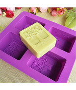 4-Cavity Rectangle Tree Soap Mold Cake Mold Silicone Resin Mould Chocola... - £8.02 GBP