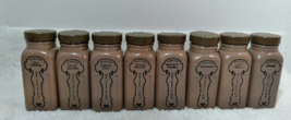 Griffith Spice Jars Set of 8 Chocolate Brown Glass with Lids (missing 2 inserts) - £40.59 GBP
