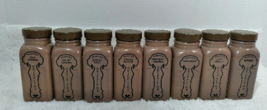 Griffith Spice Jars Set of 8 Chocolate Brown Glass with Lids (missing 2 inserts) - £40.21 GBP