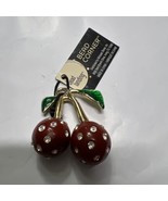 Cherry Charm Red Resin and Gold Metal New - $7.56