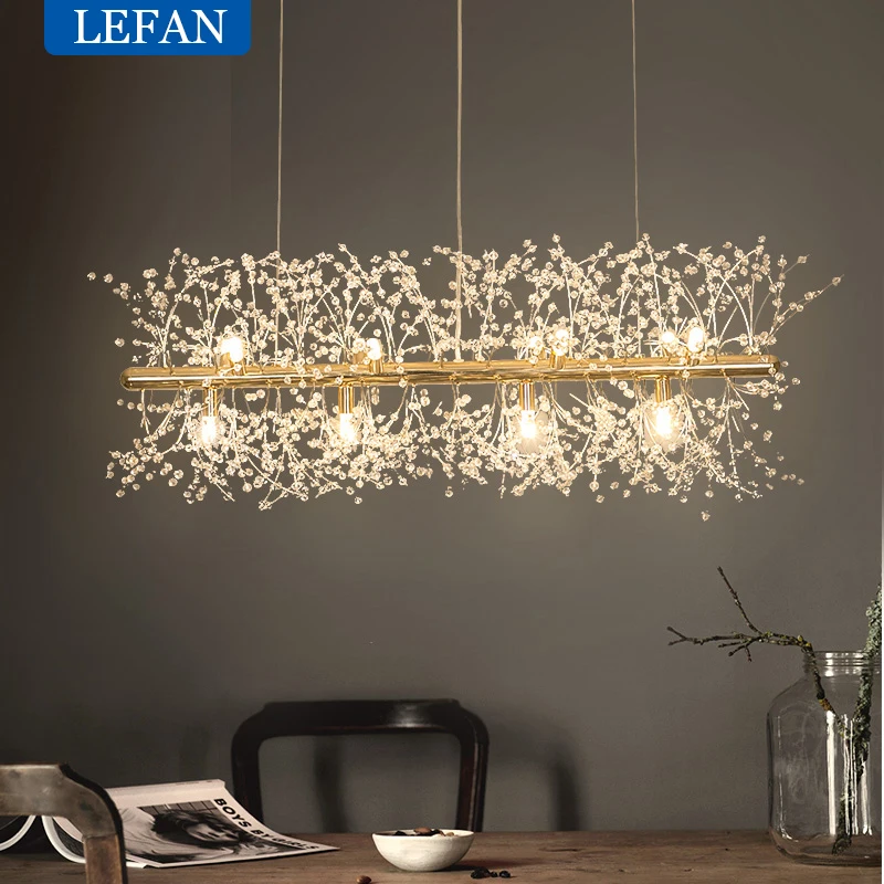 Snowflake Chandelier Nordic Style Modern Lamp Creative Personality Cryst... - $103.84+