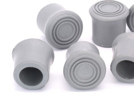 Rubber Crutch Tips  Heavy Duty  Fits 7/8&quot; OD Tubing  Gray  4 Per Package - £8.13 GBP