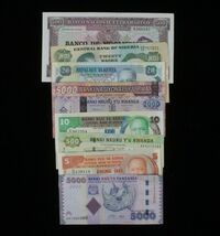 Africa 9-Notes Moneda Lote Kenya, Mozambique, Nigeria, Ruanda &amp; Tanzania - $63.05