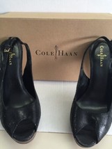 Cole Haan Women&#39;s Shoes Mariela Black Slingback Platform Heels Size 10.5 New - £62.68 GBP