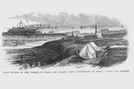 Water Battery at Fort Morgan in Mobile Bay by Frank Leslie - Art Print - £17.20 GBP+