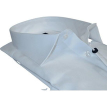 Men 100% Cotton Shirt Manschett Quesste Turkey Slim Fit 6040-01 White Pin dot image 2