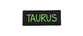 Taurus Zodiac Embroidered Iron On Patch 4&quot; x 1.625&quot; Choose Iron On or Hook &amp; Loo - £4.28 GBP