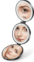 Magnifying Mirror with Light,1X/5X/10X Led Lighted Travel Compact Makeup... - $47.67