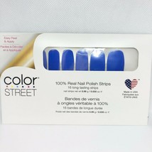 Color Street Nail Polish Strips - Greeking Out Blue Cream Finish - £8.36 GBP