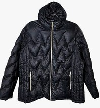 Michael Kors Women 2X Quilted Packable Hood Zip Pocket Full zip Black Ja... - £45.93 GBP