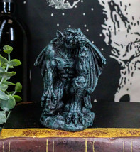 Gothic Winged Gorilla King Kong Prime Gargoyle Crouching Miniature Figurine - £12.17 GBP