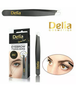 Delia Cosmetics Eyebrow Tweezers professional Slanted Stainless Steel EU... - $9.46 CAD