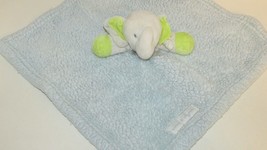 Blue Sherpa gray green elephant FLAWED baby security blanket Blankets &amp; ... - £4.08 GBP