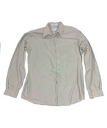 Perry Ellis Portfolio Men&#39;s Herringbone Gray Dress Shirt 16-1/2  36-37 C... - $12.86