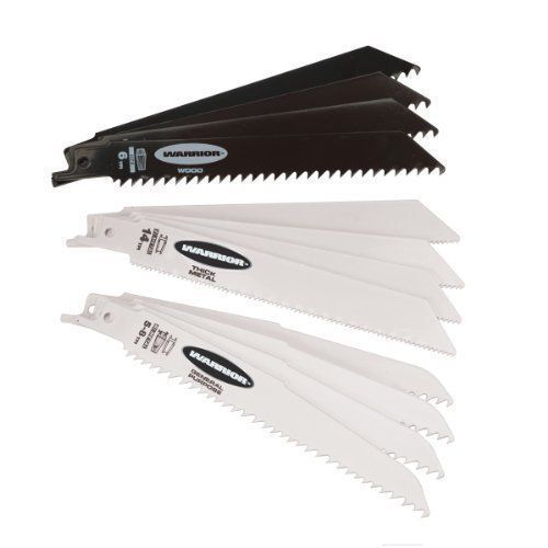 Warrior 6" Reciprocating Saw Blades Assortment Pack of 12 Black White - $28.70