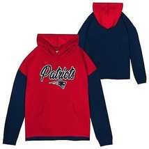 NFL New England Patriots Girls&#39; Fleece Hooded Sweatshirt - M - £12.54 GBP
